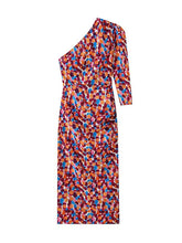 Colorful Printed One-Shoulder Asymmetric Maxi Dresses